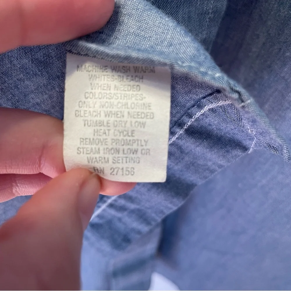 Mark‎ Alexander Cotton Chambray Button Down Shirt 17-36 Tall Capsule Office Work
